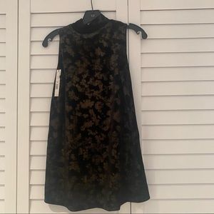 Elie Tahari Black/Gold Shimmer Top XS
